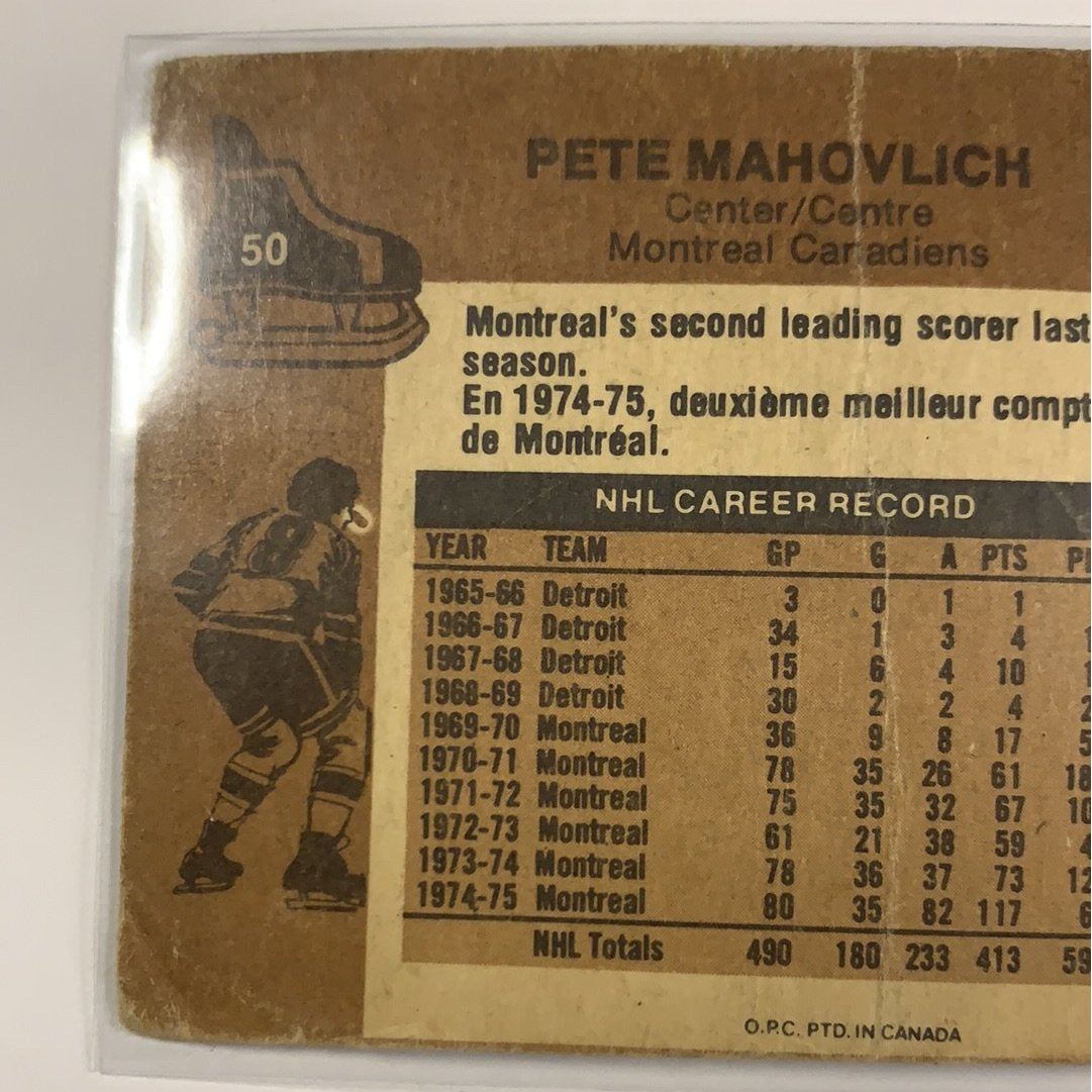  1975-76 O-Pee-Chee Pete Mahovlich  Local Legends Cards & Collectibles