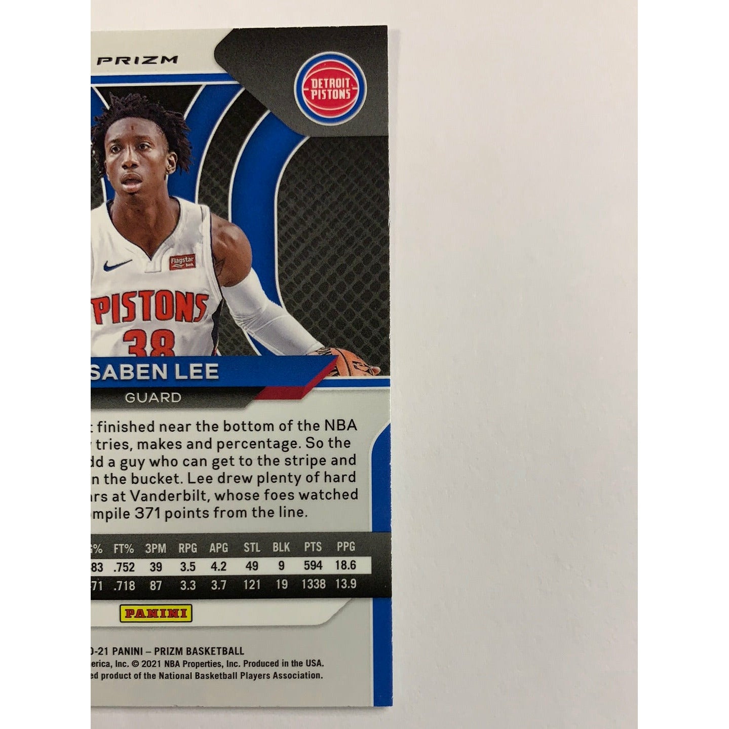 2020-21 Panini Prizm Saben Lee Green Prizm RC
