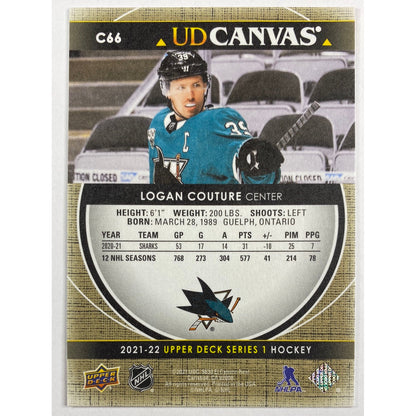 2021-22 Upper Deck Series 1 Logan Couture UD Canvas