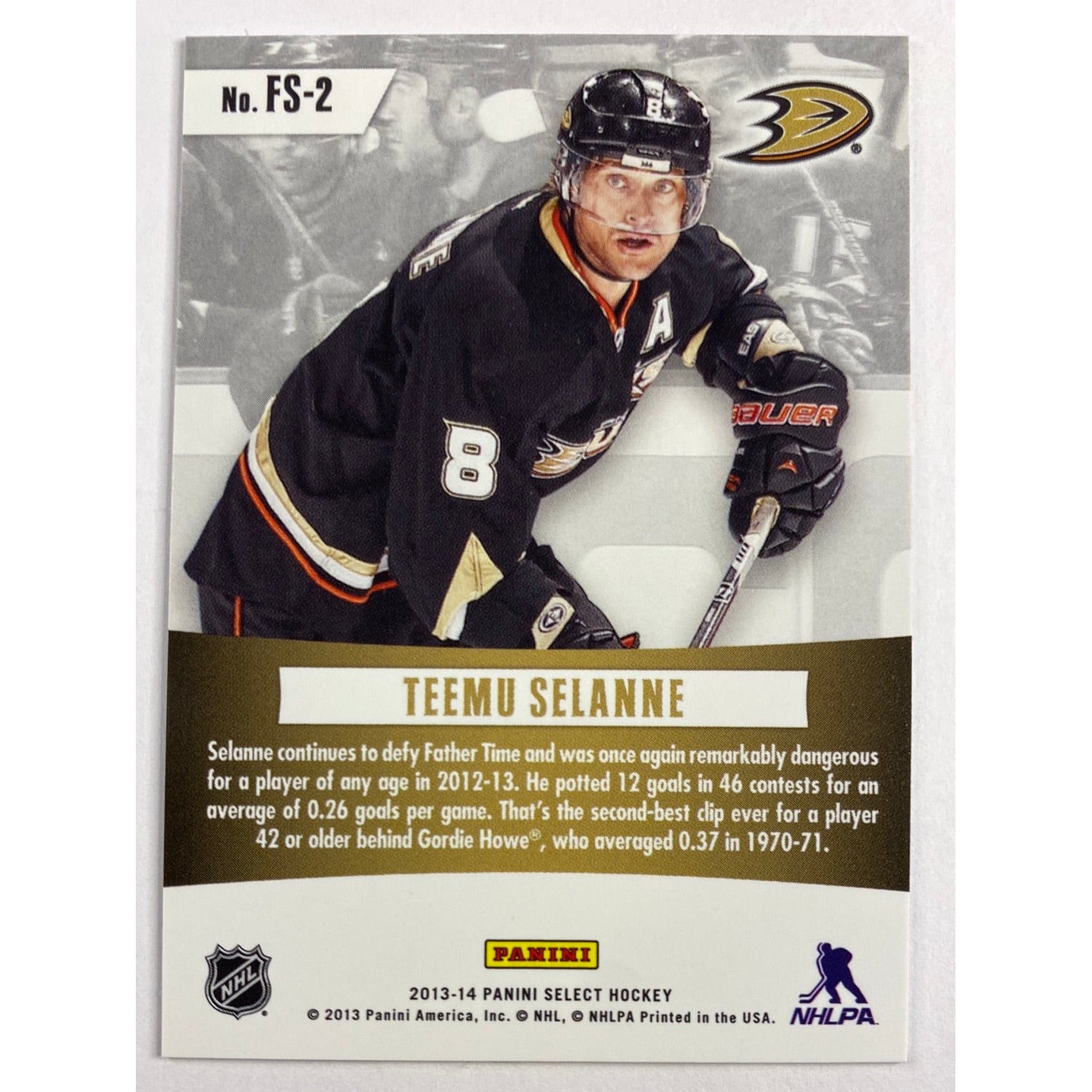 2013-14 Select Teemu Selanne Fire On Ice