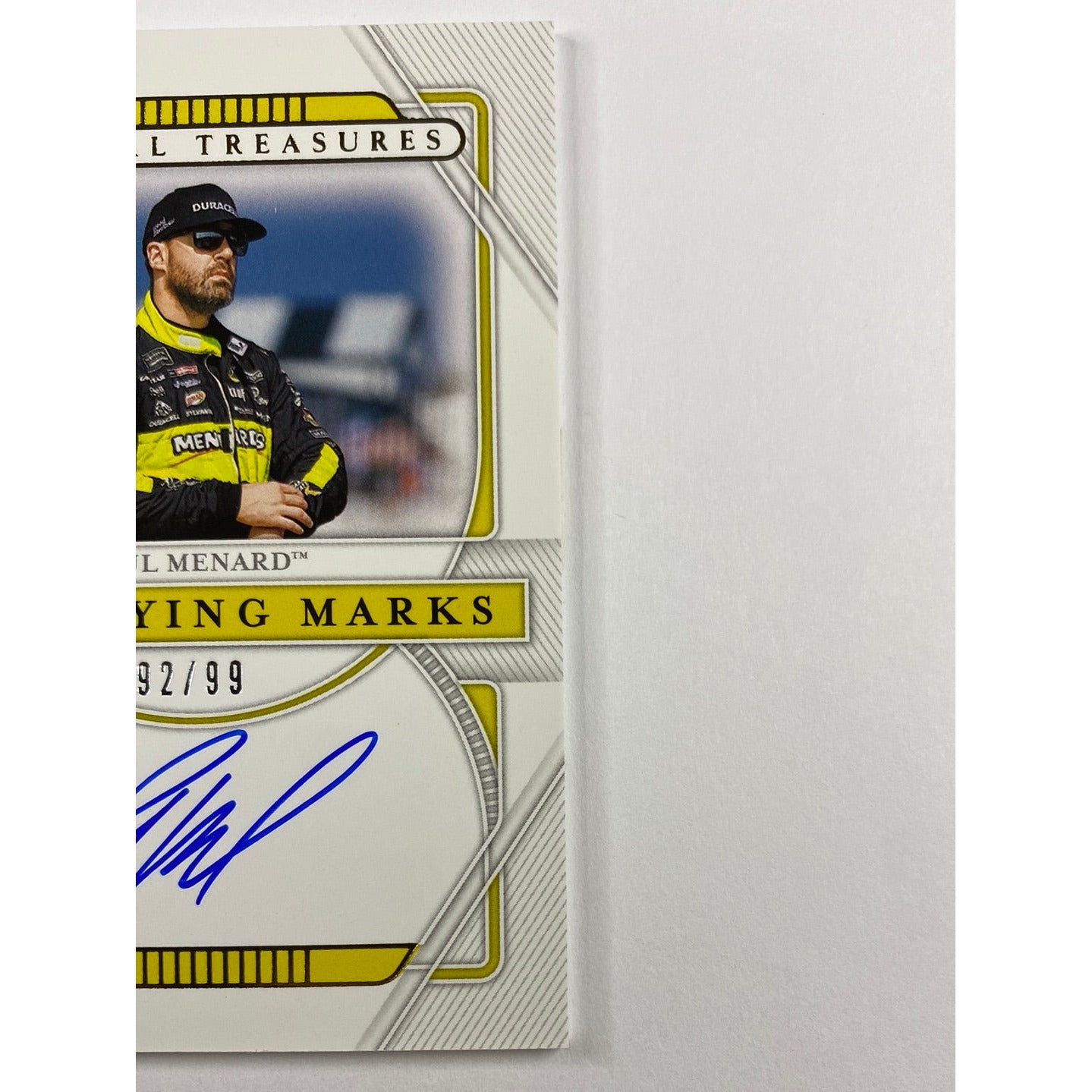 2021 National Treasures Paul Menard Qualifying Marks Auto /99 | Local Legends Cards & Collectibles
