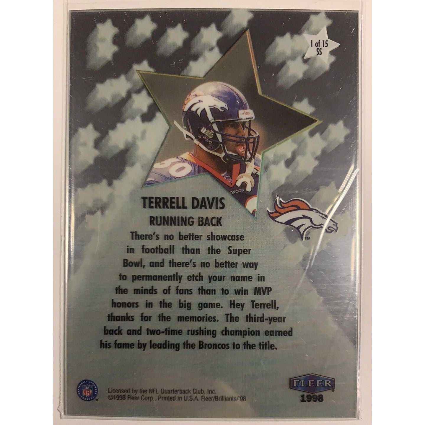  1998 Fleer Brilliants Terrell Davis Shinning Stars  Local Legends Cards & Collectibles