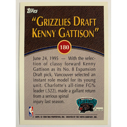 1995 Topps Grizzlies Draft Kenny Gattison-Local Legends Cards & Collectibles