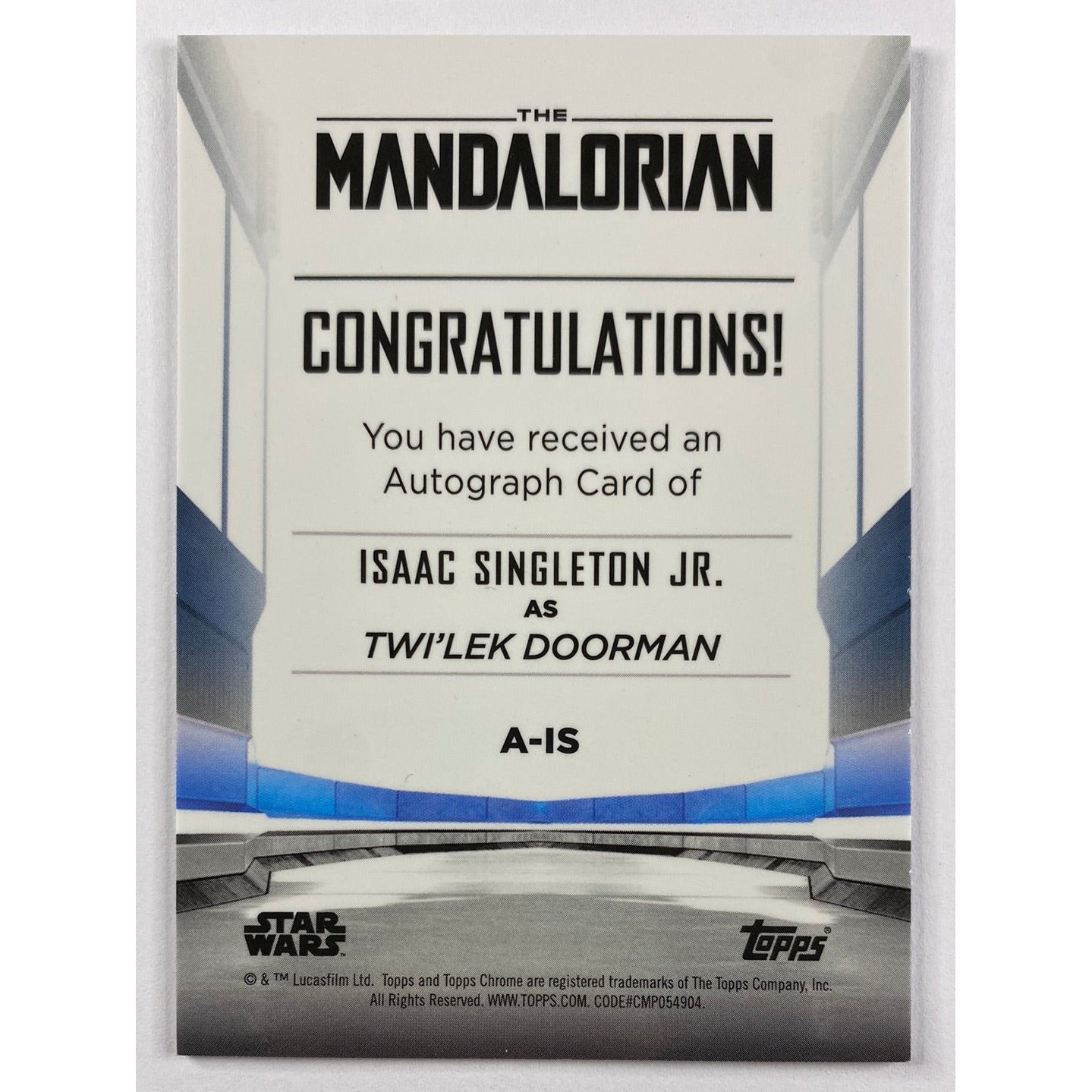 Topps Chrome The Mandalorian Twi’Lek Doorman Isaac Singleton Jr Auto Refractor