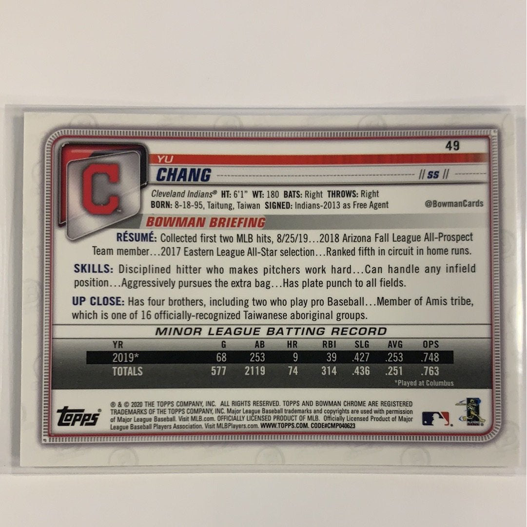  2020 Bowman Chrome Yu Chang RC  Local Legends Cards & Collectibles