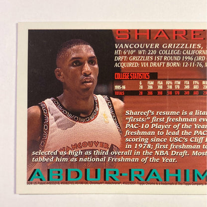  1996-97 Topps Chrome Shareef Abdur-Rahim RC  Local Legends Cards & Collectibles