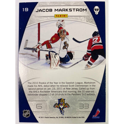 2011-12 Panini Certified Jacob Markstrom Masked Marvels