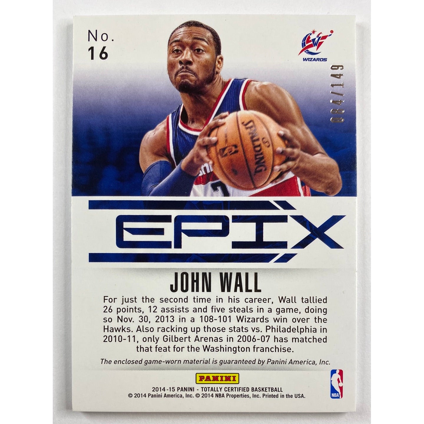 2014-15 Totally Certified John Wall Epix /149