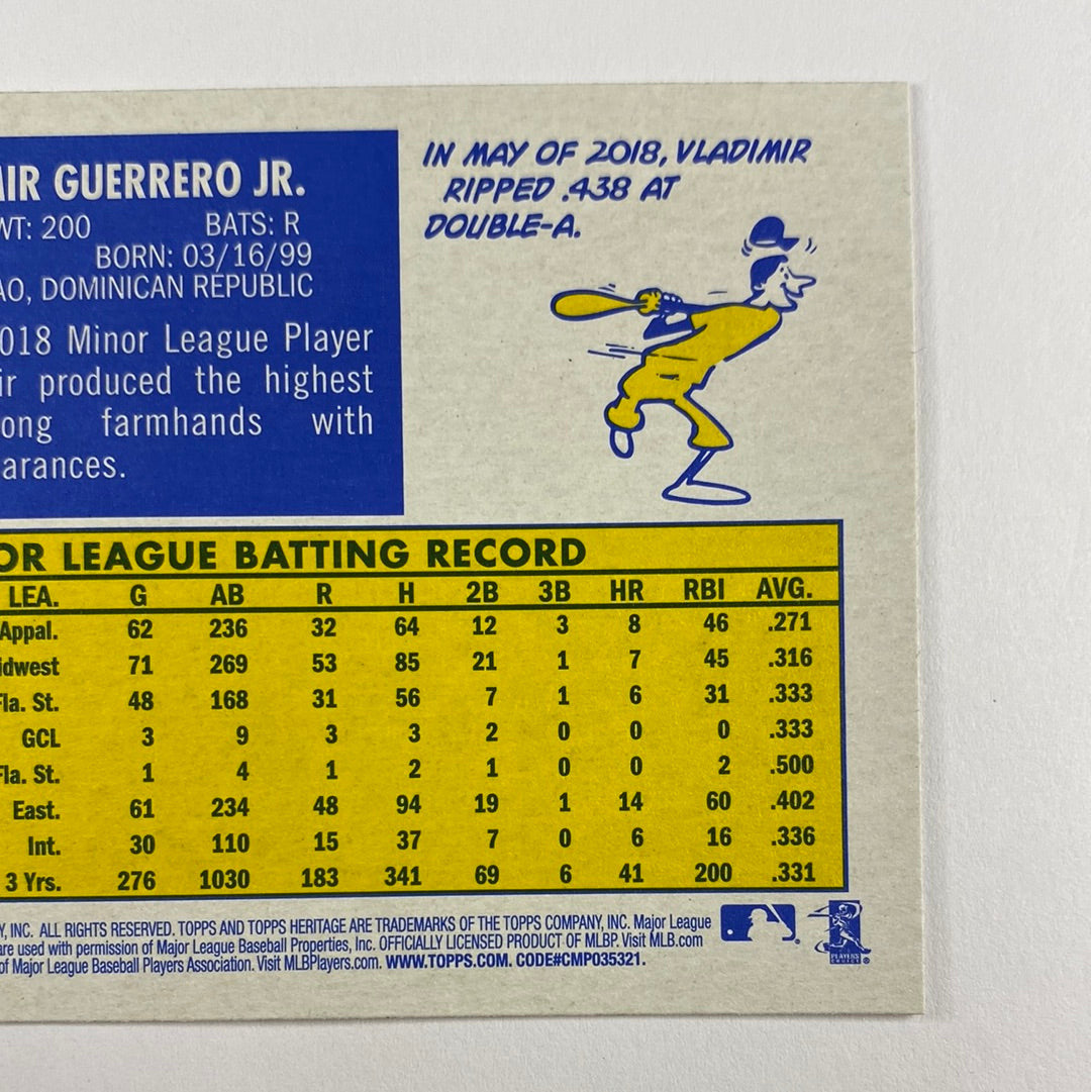 2019 Topps Heritage Vladimir Guerrero Jr RC