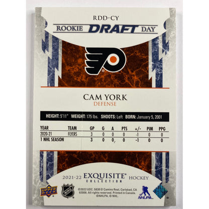 2022 Exquisite Collection Cam York Rookie Draft Day /399