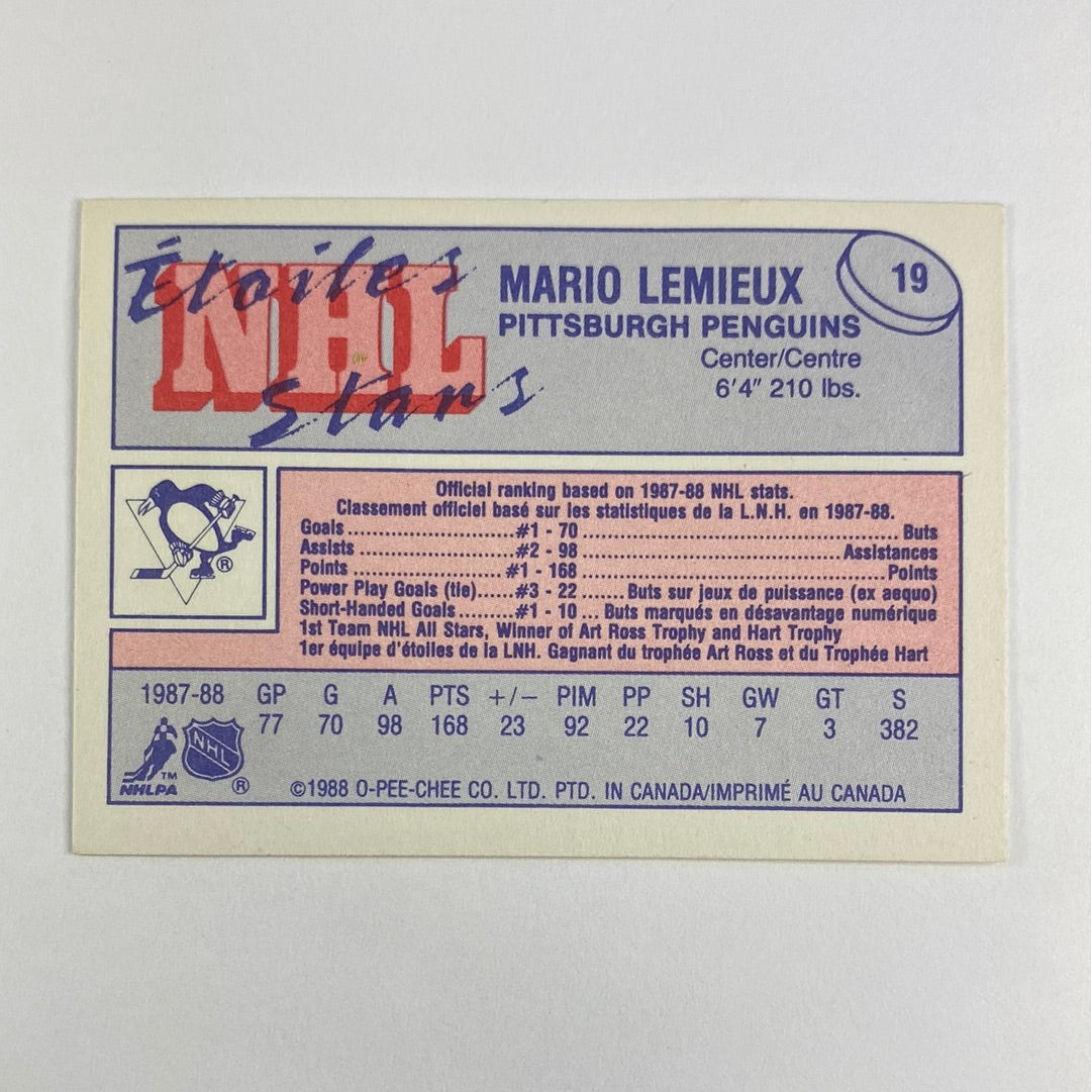 1988 O-Pee-Chee Minis Mario Lemieux