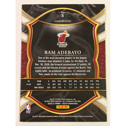 2020-21 Select Bam Adebayo Concourse Level Blue Holo Prizm