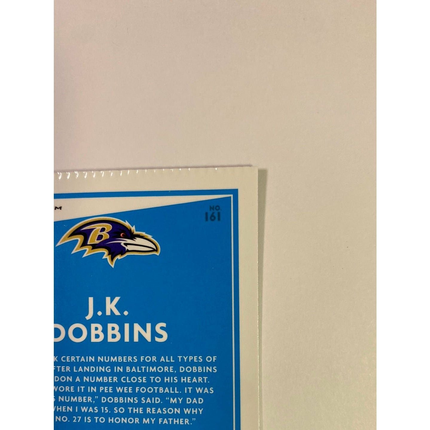 2020 Donruss Optic J.K. Dobbins Rated Rookie Blue Hyper Prizm “Crimped”