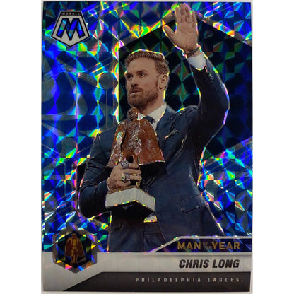 2021 Mosaic Chris Long Man of the Year Blue Reactive Mosaic Prizm