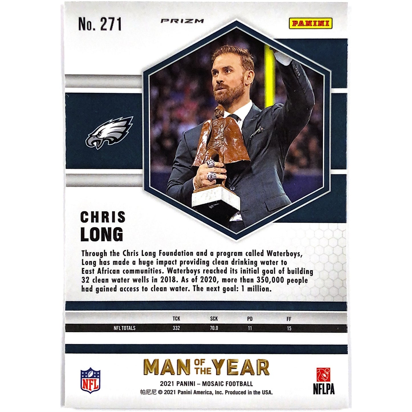 2021 Mosaic Chris Long Man of the Year Pink Mosaic Prizm