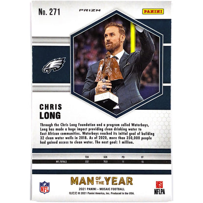 2021 Mosaic Chris Long Man of the Year Pink Mosaic Prizm