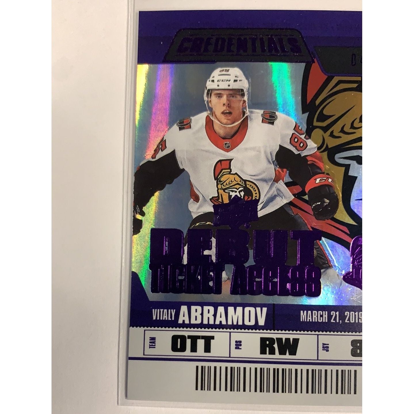  2019-20 Credentials Vitaly Abramov Debut Ticket Access /10  Local Legends Cards & Collectibles