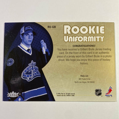 2005-06 Fleer Gilbert Brule Rookie Uniformity