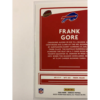  2020 Donruss Frank Gore Highlights  Local Legends Cards & Collectibles