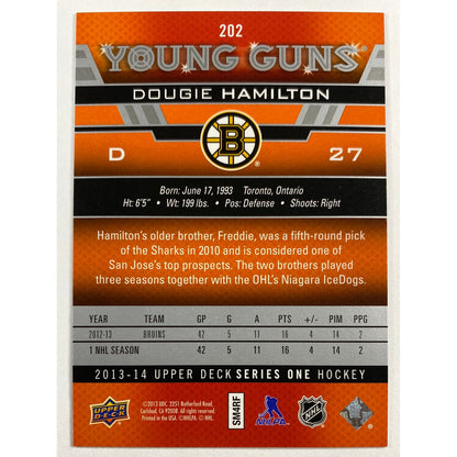 2013-14 Upper Deck Series 1 Dougie Hamilton Young Guns