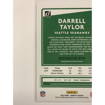  2020 Donruss Darrell Taylor RC  Local Legends Cards & Collectibles