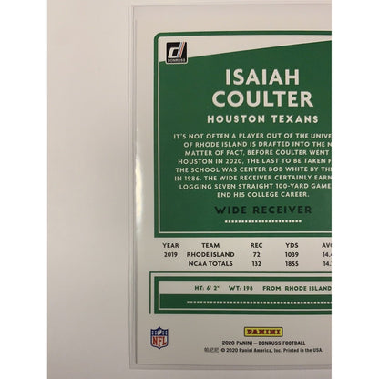  2020 Donruss Isaiah Coulter RC  Local Legends Cards & Collectibles