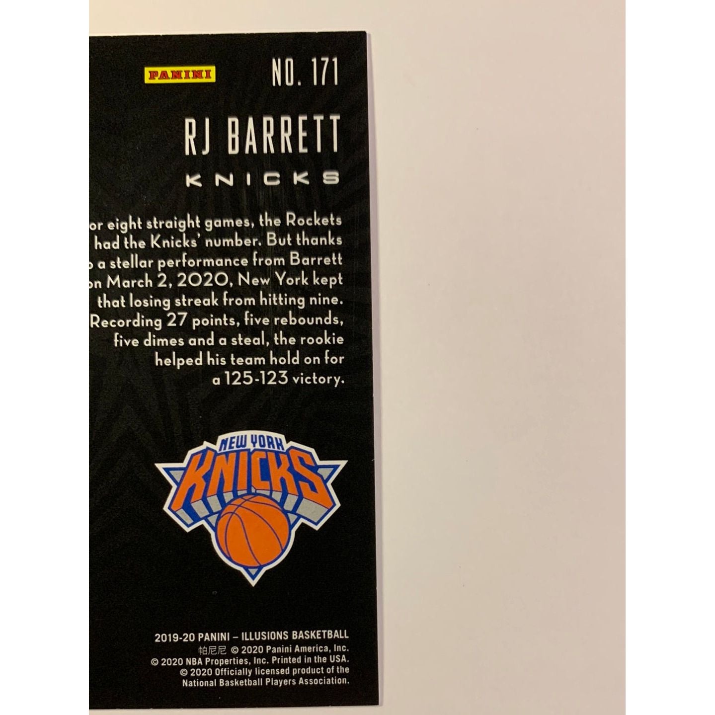 2019-20 Illusions RJ Barrett RC