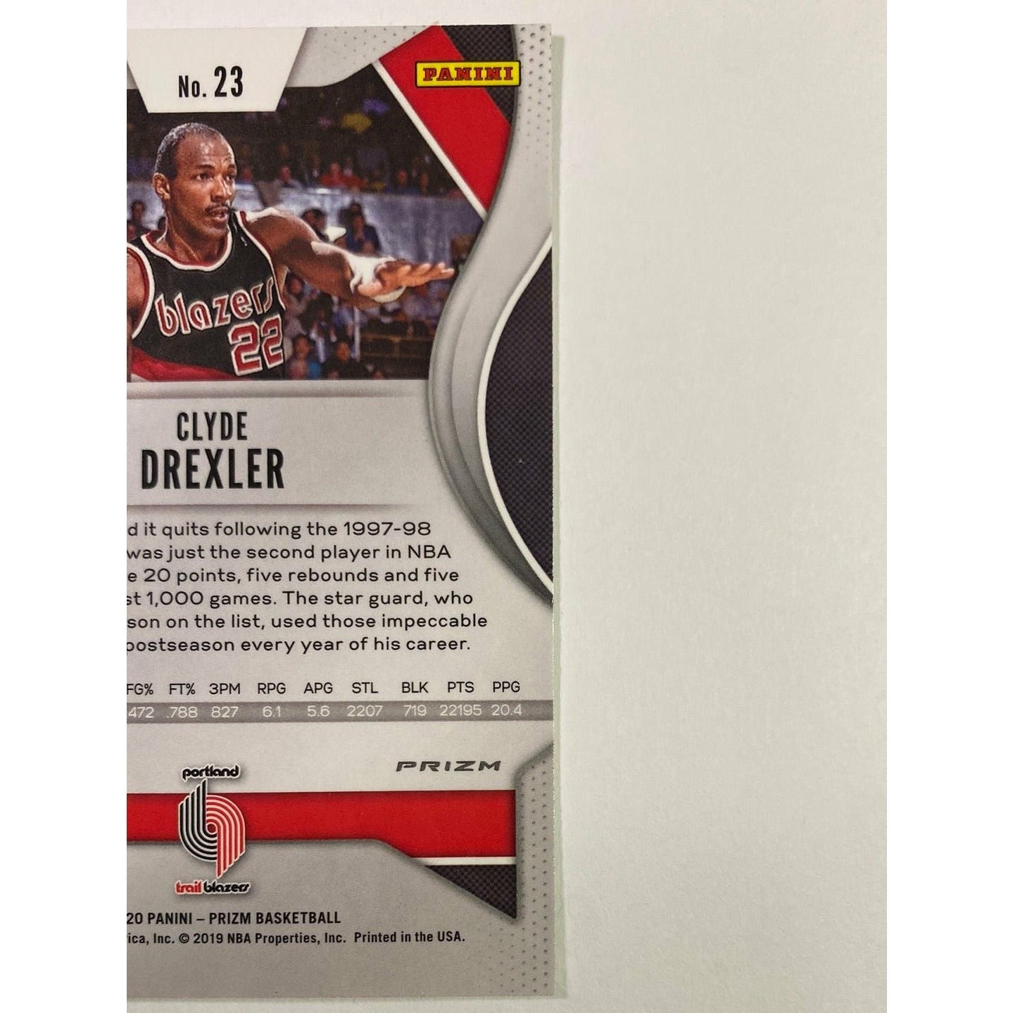 2019-20 Panini Prizm Clyde Drexler Green Holo Prizm