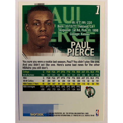 1999-00 Hoops Skybox Paul Pierce Sophomore Sensations