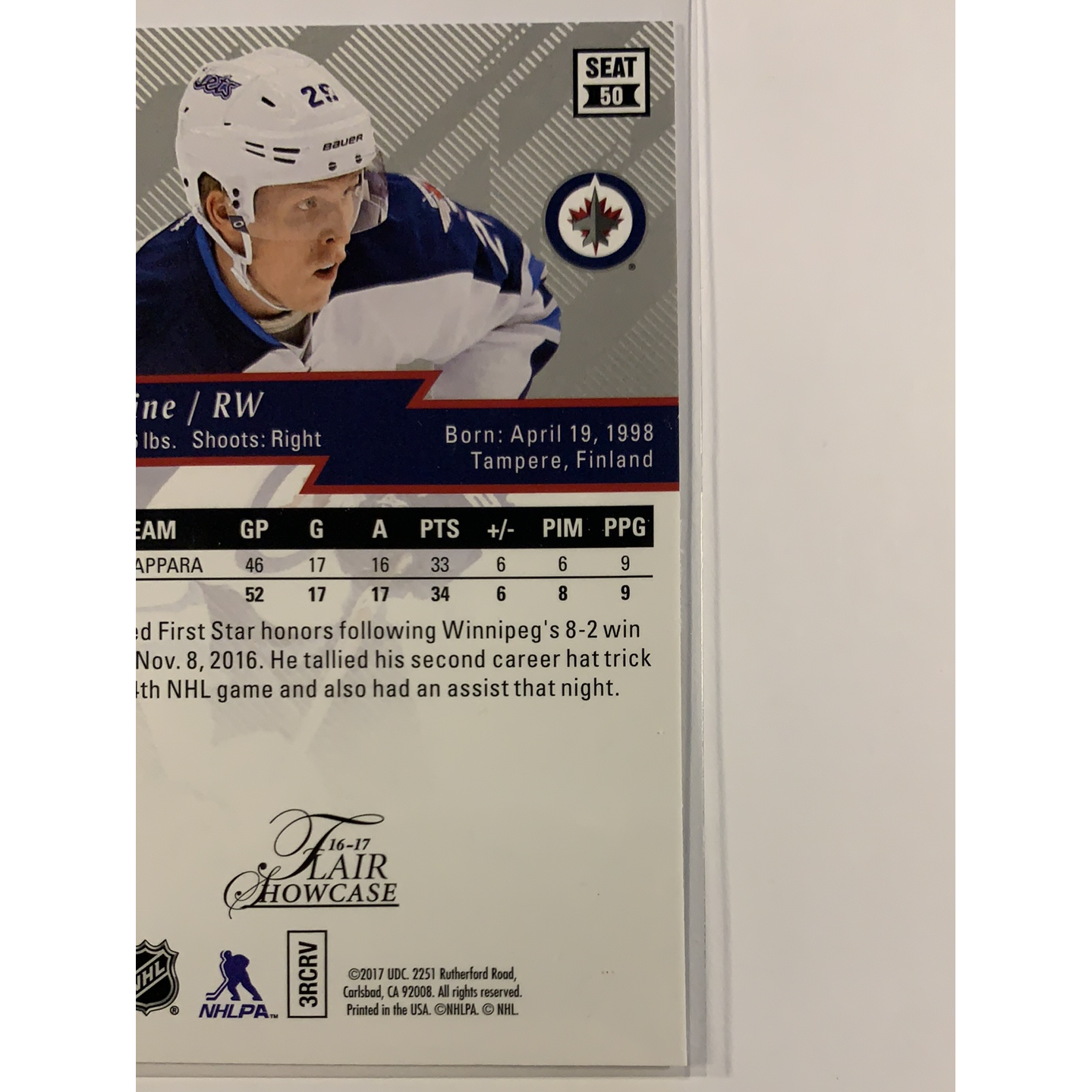  2016-17 Fleer Flair Showcase Patrik Laine Rookie Card  Local Legends Cards & Collectibles