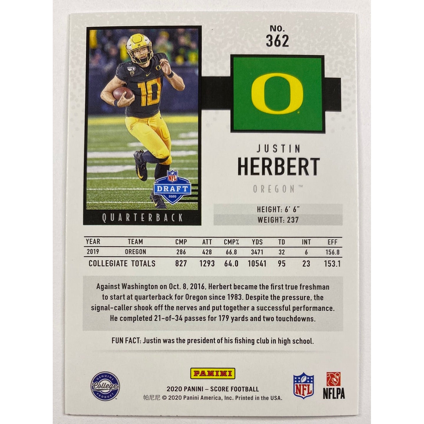 2020 Score Justin Herbert RC