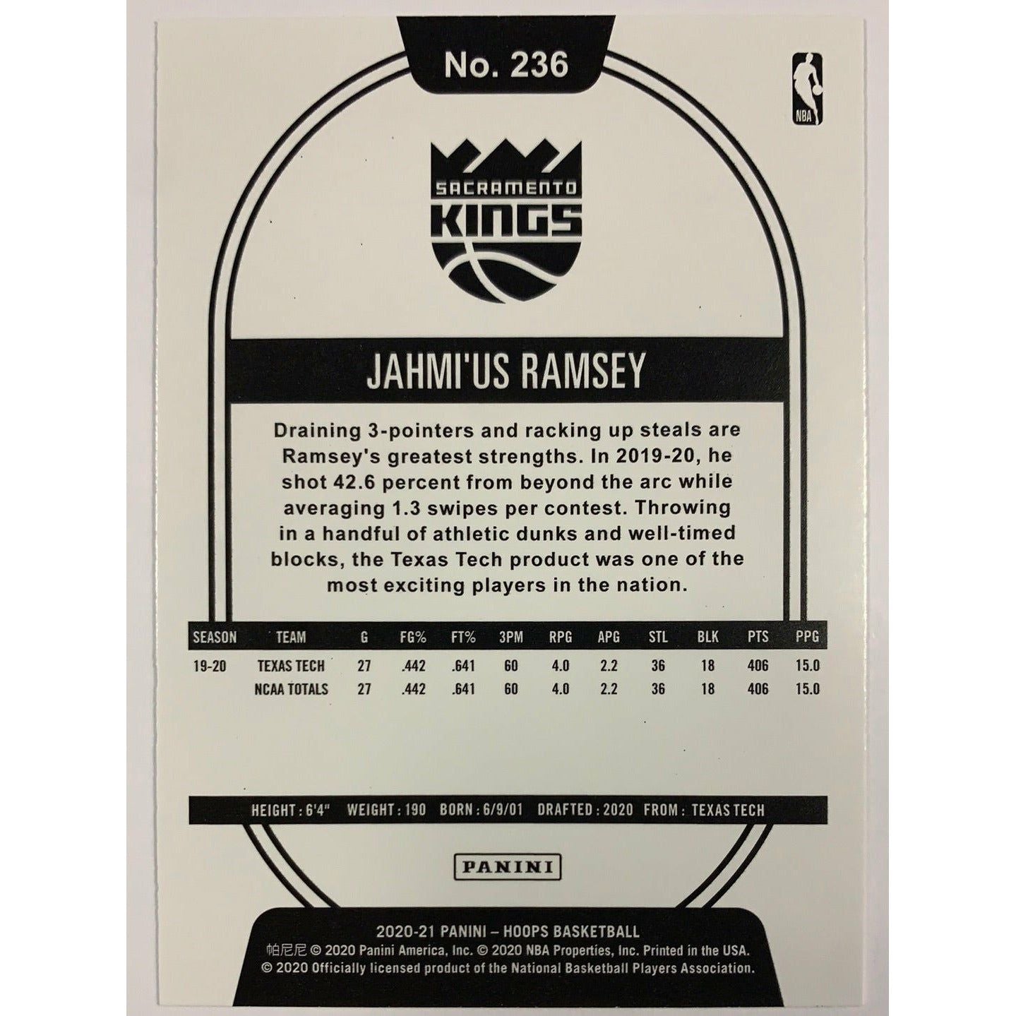 2020-21 Hoops Jahmi’us Ramsey RC