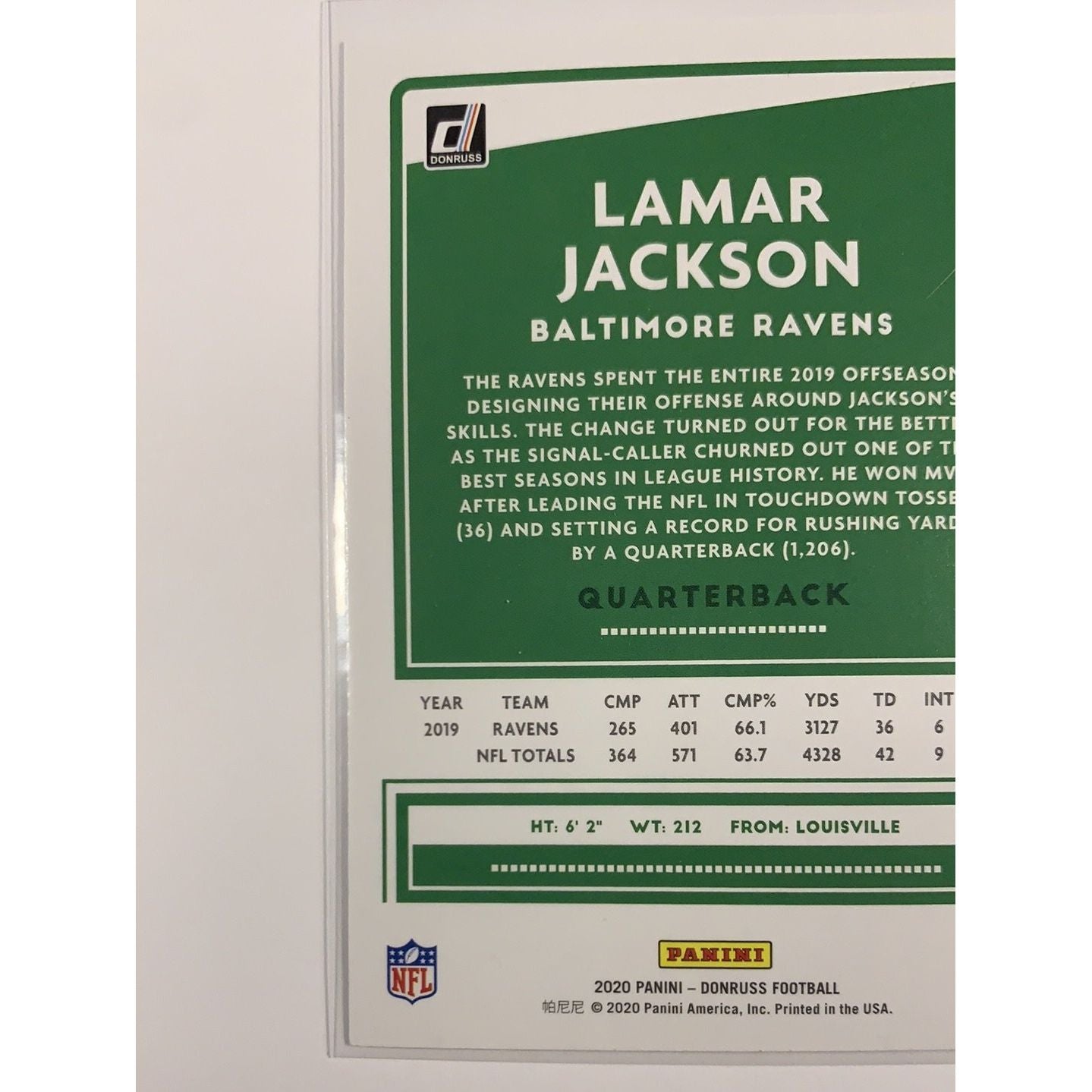  2020 Donruss Lamar Jackson Base #33  Local Legends Cards & Collectibles