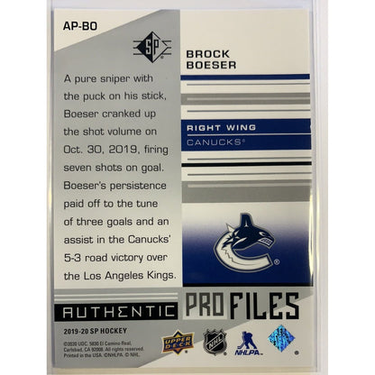  2019-20 SP Brock Boeser Authentic Pro Files  Local Legends Cards & Collectibles
