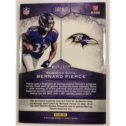  2012 Panini Bernard Pierce Rookie Team Threads /199  Local Legends Cards & Collectibles