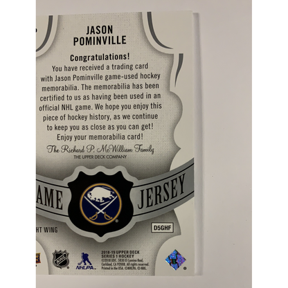  2018-19 Upper Deck Jason Pominvile Game Jersey  Local Legends Cards & Collectibles