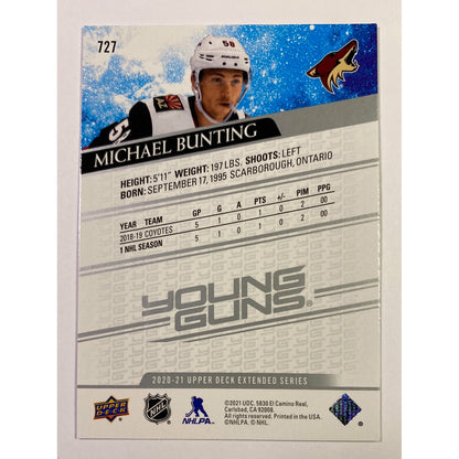 2020-21 Upper Deck Extended Series Michael Bunting Young Guns