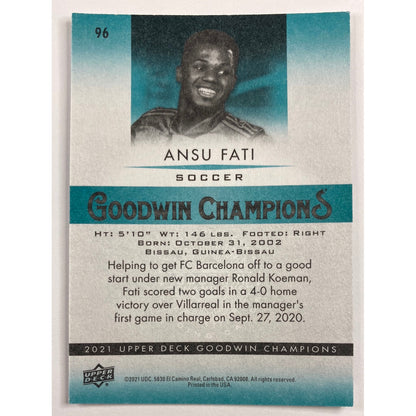 2021 Upper Deck Goodwin Champions Ansu Fati