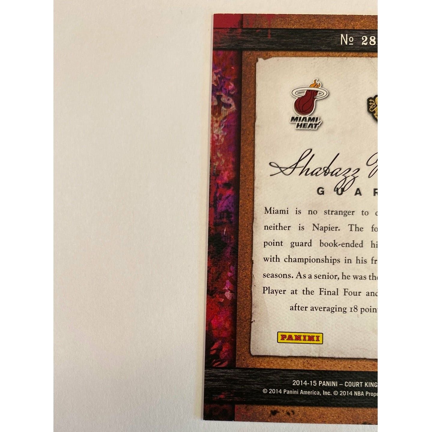 2014-15 Court Kings Shabazz Napier Remarkable Rookies