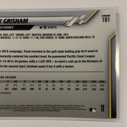  2020 Topps Chrome Trent Grisham RC  Local Legends Cards & Collectibles