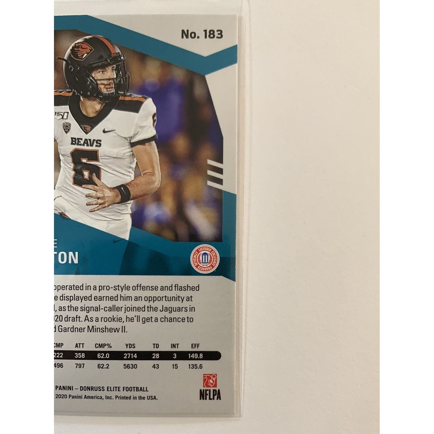  2020 Donruss Elite Jake Luton RC Green Foil  Local Legends Cards & Collectibles