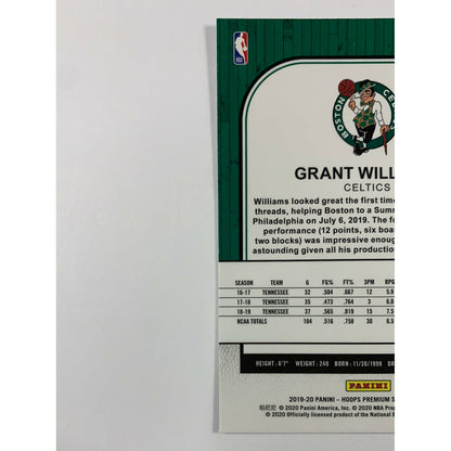 2019-20 Hoops Premium Stock Grant Williams Rookie Card