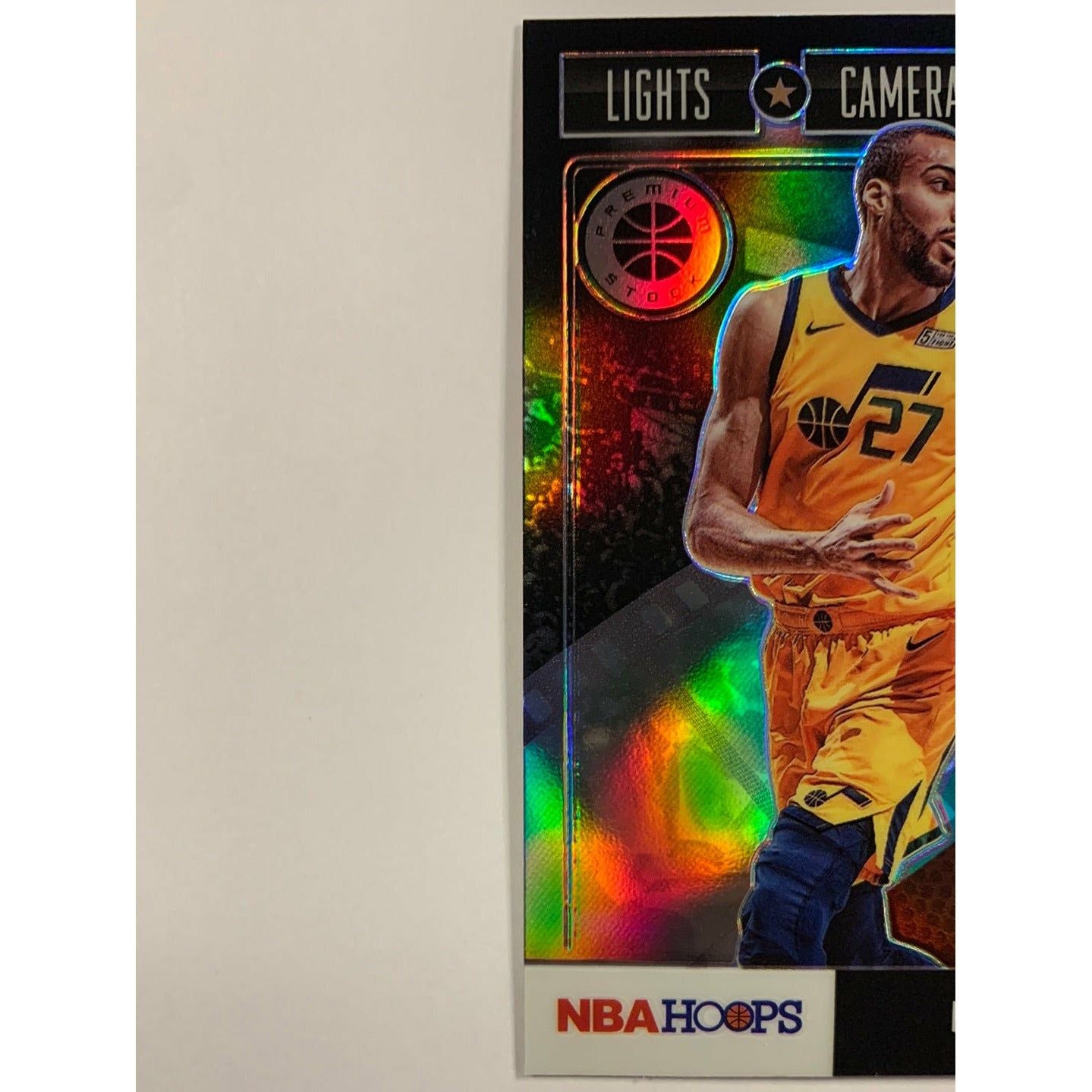 2019-20 Hoops Premium Stock Rudy (Don’t Touch That) Gobert Lights Camera Action Silver Prizm