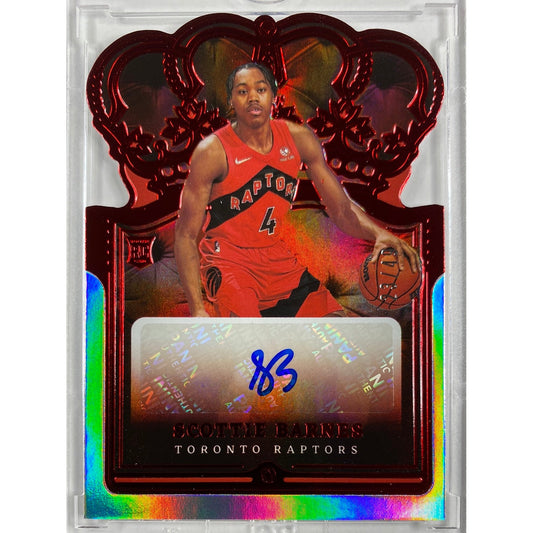 2021-22 Crown Royale Scottie Barnes Red Auto RC /49