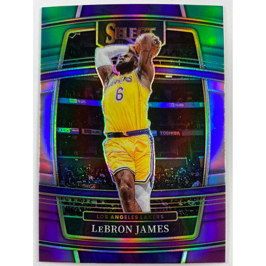 2021-22 Select LeBron James Concourse Level Green White Purple Holo Prizm