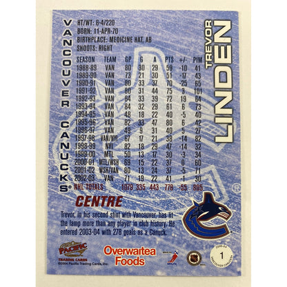 2004 Pacific Vancouver Canucks Trevor Linden