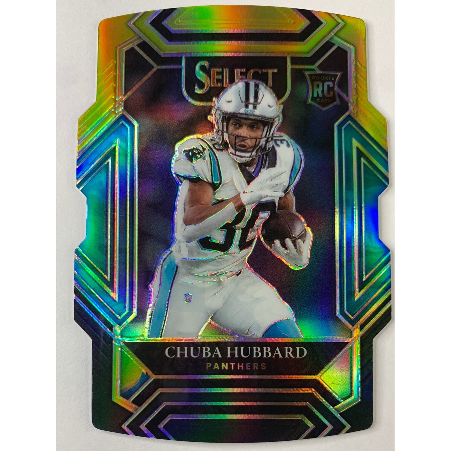 2021 Select Chuba Hubbard Gold Blue Die-Cut RC