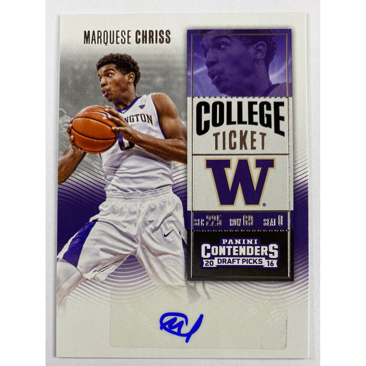 2016-17 Contenders Draft Picks Marquese Chriss College Ticket Auto