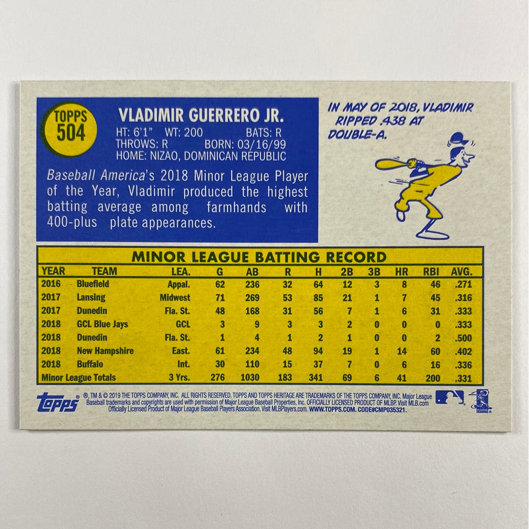 2019 Topps Heritage Vladimir Guerrero Jr RC