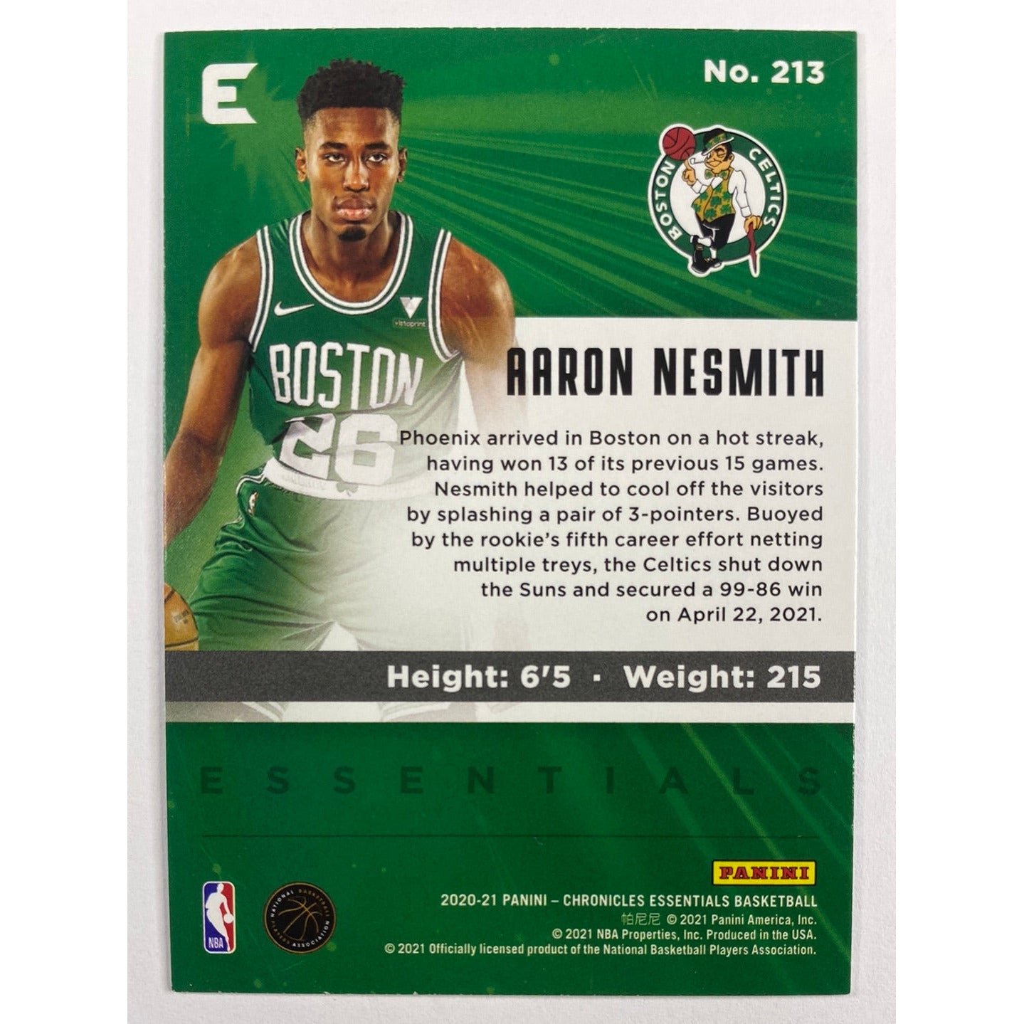 2020-21 Chronicles Essentials Aaron Nesmith RC | Local Legends Cards & Collectibles
